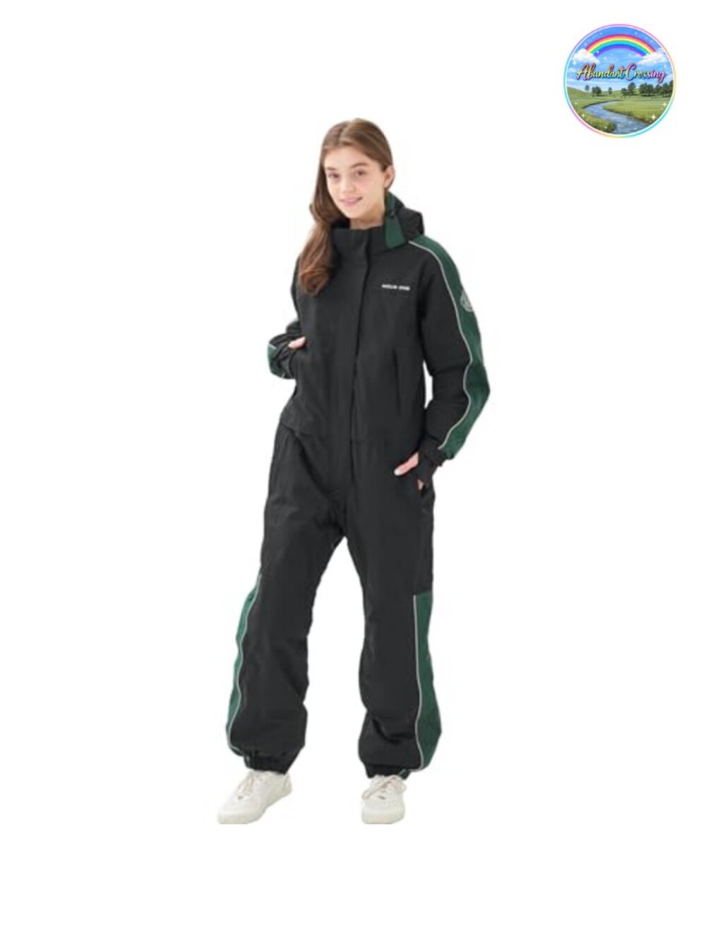 Women One Piece Ski Suit Waterproof Insulated Snowsuit Removable Hood